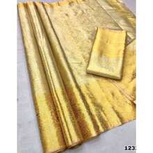 Gold Kanjivaram Wedding Silk Saree - Gold - View 5