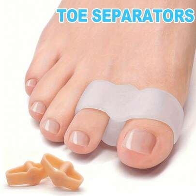 Separadores de dedos del pie de gel suave, para el cuidado de los pies - Separadores de dedos de gel flexibles para yoga y relajación diaria - 2 bucles, diseño duradero y reutilizable - Separadores de dedos aptos para hombres y mujeres