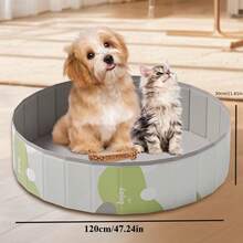 Bañera de enfriamiento plegable para perros - Piscina portátil para mascotas para diversión al aire libre, fácil de montar, duradera para perros, perfecta para el baño de verano - Multicolor - Ver 18