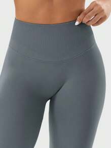 VOYJOY Leggings deportivos Leggings invisibles sin costuras para mujer, mallas opacas con efecto botín, cintura alta, Push Up, gimnasio, Yoga, mallas negras