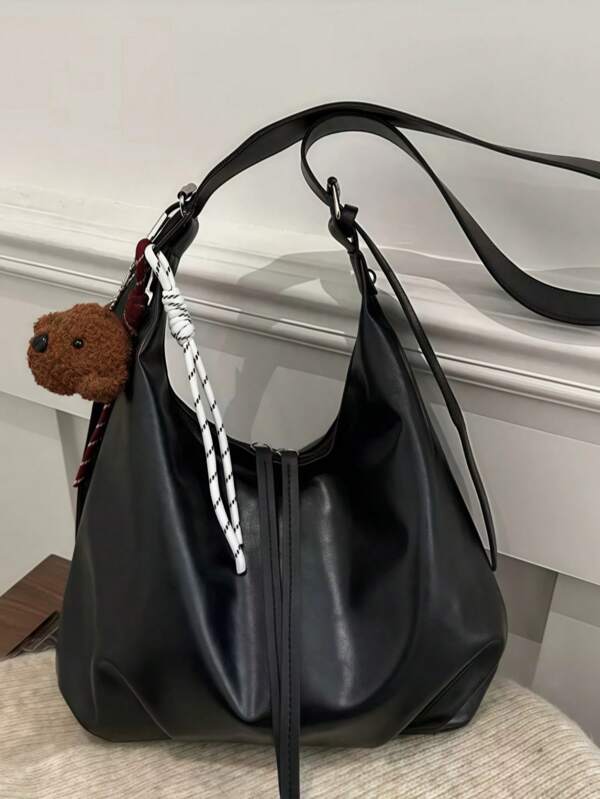 2025 Nouveau sac à bandoulière de style universitaire japonais et coréen, style à la mode, style rétro. Nouveau sac fourre-tout coréen pour l'automne et l'hiver, de grande capacité. Sac messenger femme pour le shopping, les banquets, les fêtes et les voyages (sans pendentif)