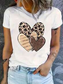 Women T-Shirts - White and Brown - View 1