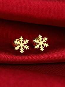 2 件星形螺旋球螺纹耳环，医用级钛钢防过敏个性化炫酷五角星软骨穿孔首饰 - 雪花 - 查看 1