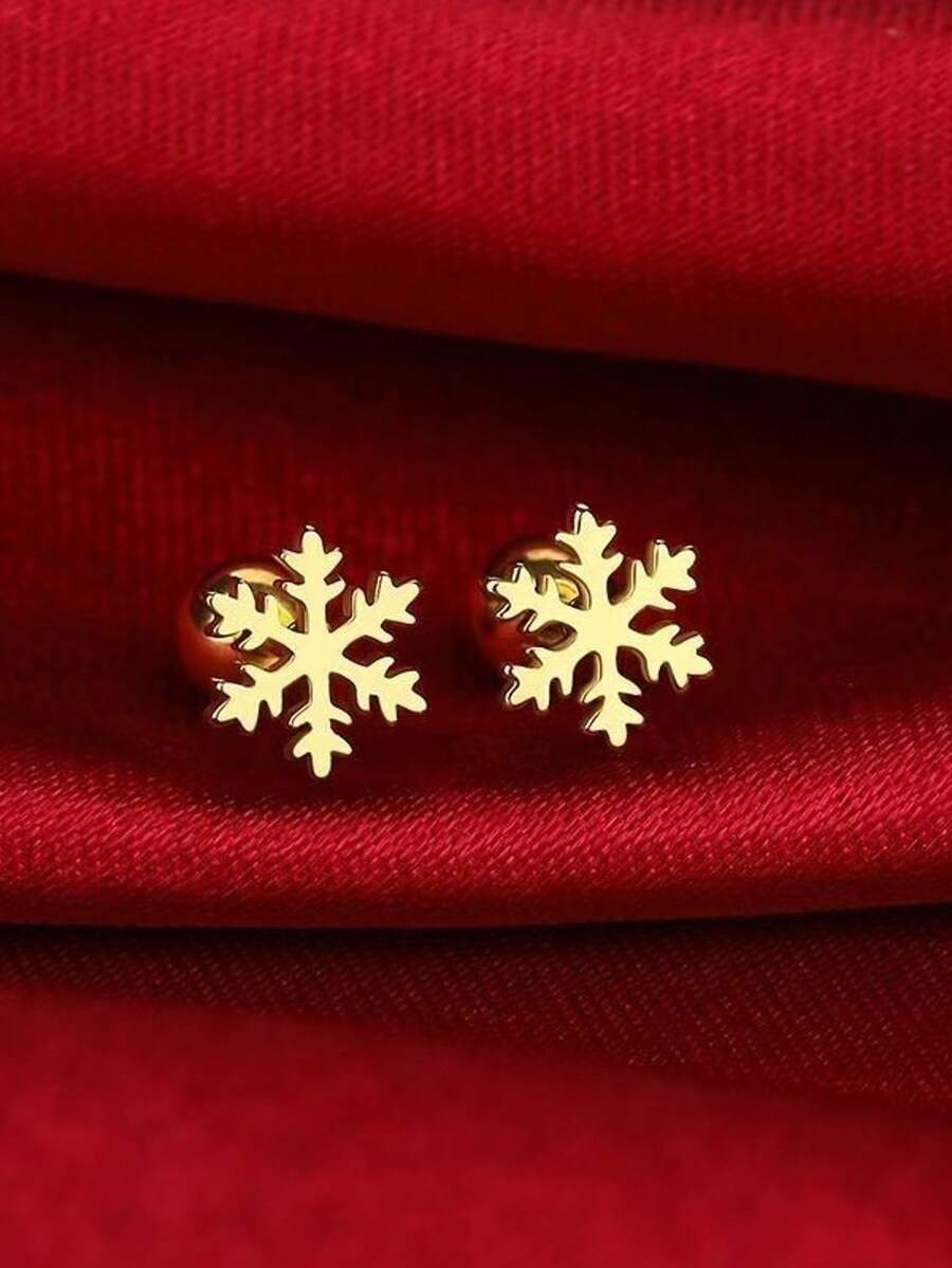 2 件星形螺旋球螺纹耳环，医用级钛钢防过敏个性化炫酷五角星软骨穿孔首饰 - 雪花 - 查看 1