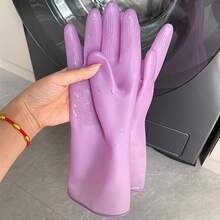3 pares de guantes de limpieza de goma natural, impermeables y antideslizantes, sin PVC ni látex, adecuados para lavar platos en la cocina, limpiar el baño, el inodoro, lavar vehículos y tareas domésticas diarias, reutilizables, opción ideal para la limpieza del hogar - Multicolor - Ver 20