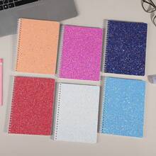 1pc A5 Colorful Sequin Spiral Notebook, Fashionable High-Quality Student Blank Journal