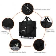 NetHong Men's Large Expandable Foldable Suitcase Collapsible Rolling Travel Luggage Bag,60*40*20cm - Black (small) - View 7