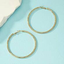 1 Pair Metallic Texture Exaggerated Hoop Earrings
