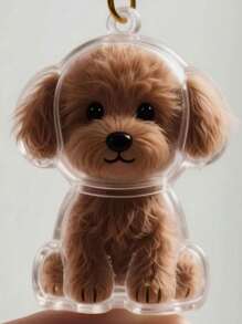 1pc Transparent Cute Dog Hair Storage Hanging Decor, Pet Hair Collection Box For Golden Retriever Schnauzer Hair Keychains