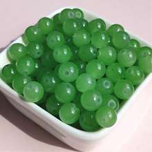 100pcs/Pack 8mm Imitation Jade Glass Transparent Beads, Wholesale For DIY Bracelet Necklace Jewelry Making
