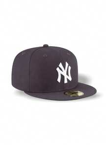 New Era 59FIFTY棒球帽 运动防晒 透气舒适 印有品牌标志 百搭 弹性好 印花撞色 日常健身 外出街头风 学校 旅行 海军蓝 11941901 - 黑色/赭色 - 查看 4