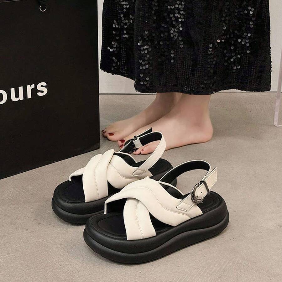 Women Flat Sandals - 米色[升級蜂巢軟底] - 查看 1