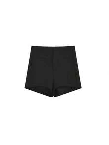 大码女式高腰加厚弹力短裤、休闲紧身裤/紧身裤，适合秋冬 - 黑色 - 查看 5