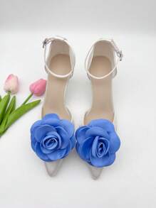 2pcs Elegant Fabric Rose Decorative Shoe Clips - Perfect For Weddings, Bridal Parties And High Heels