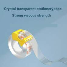 DELI 2 卷透明胶带，带分配器，透明胶带卷，办公胶带补充装，适用于办公桌、工艺品、礼品包装、文具、学校用品 - 無色 - 查看 6