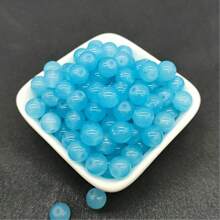 100pcs/Pack 8mm Imitation Jade Glass Transparent Beads, Wholesale For DIY Bracelet Necklace Jewelry Making