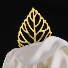 男士金叶与优雅仿珍珠缎面玫瑰藏蓝色翻领花朵婚礼西装胸针配饰 XH1107 情人节配饰 - 胸花 - 查看 8