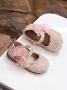 Infant Fashion Shoes, Baby Spring/Summer Toddler Shoes, Shiny Bowknot Princess Shoes For Girls, Suitable For Party, Formal Wear, Vacation