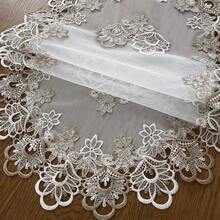 1 件优雅蕾丝桌旗，椭圆形涤纶桌布，四季皆宜，适用于餐桌、茶几、梳妆台、时尚家居装饰，非常适合家庭聚会、宴会、婚礼、派对、咖啡馆和酒店，以及万圣节、感恩节、圣诞节装饰。多种尺寸可选：15.7x35.4 英寸/19.6x43.3 英寸/23.6x47.2 英寸 - 咖色 - 查看 9