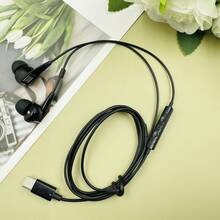 Black/White 2-Color New Type-C Wired Headphones, Side Microphone With Adjustable Volume, Built-In Microphone, Smart Fully Compatible Version Of In-Ear Wired Headphones, High-Definition Calls, Music Playback, Suitable For Student Gift Headphones, Running Sports Gift Headphones, Compatible With IPhone/Xiao Mi/Honor/Oppo/Vivo/Sam Sung/HUA WEI And Other Android Smart Phones And MP3/MP4/IPod/Computer, Etc.