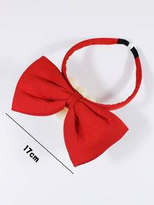 1pc Kids/Girls Oversized Bow Headband, 3D Simple Cute Elegant Versatile Hair Hoop, Great For Festivals, Parties, Back-To-School, Casual Wear, Red Color