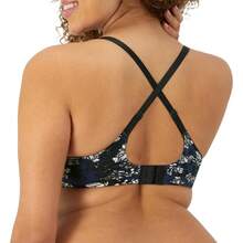 Maidenform Women's Comfort Devotion Underwire Bra, Full Coverage Convertible T-Shirt Bra - 黑色和海軍藍花朵印花 - 查看 4