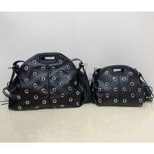 2025 Spring New Style Daily And Versatile Retro Fur Edge Eyes Women's Bags Can Be Off Shoulderable And Hand-Handed - 黑色 - 查看 5