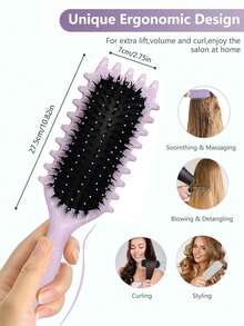 Curl Defining Brush For Curly, Wavy & Coily Hair – Detangling, Smoothing & Anti-Frizz Styling Brush With Box, Lightweight Comb For Wet & Dry Hair, Blow-Dry Friendly, Travel, Home, Salon, Daily Use, Multiple Colors By Candy Brush, Back To School, Travel Holiday Essentials, Hair Accessories For Women - Multicolor - View 5