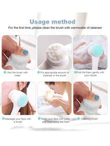 7 件套清洁套装、深层清洁美容 SPA 面膜刷、柔软头带、发带套装、温和去角质刷、硅胶双头面部刷、多功能便携式护肤工具（带洗漱包）、面部按摩和日常美容计划器、方便携带旅行、护肤头带、美容、护肤产品、水疗、自我护理、护肤工具、面部护理、美容师用品、皮肤、洗面奶、面部 - 藍色 - 查看 5