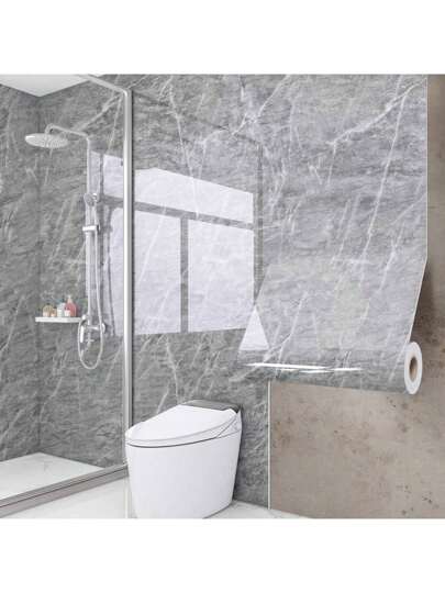 Roll Of Blauw Marble Vinyl Wallpaper Goud Pattern|PVC|Easy To Paste, Detachable Kitchen Bathroom ation|Home ation|Stylish Appearance Home Renovation, Wand ation Paper Stickers