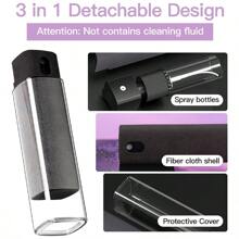 1 pièce Kit de nettoyage d'écran 3-en-1 Nettoyant pour écran tactile avec flacon, outil et chiffon microfibre pour accessoires d'écran de mobile/ordinateur portable/tablette/TV/moniteur/voiture, cuisine