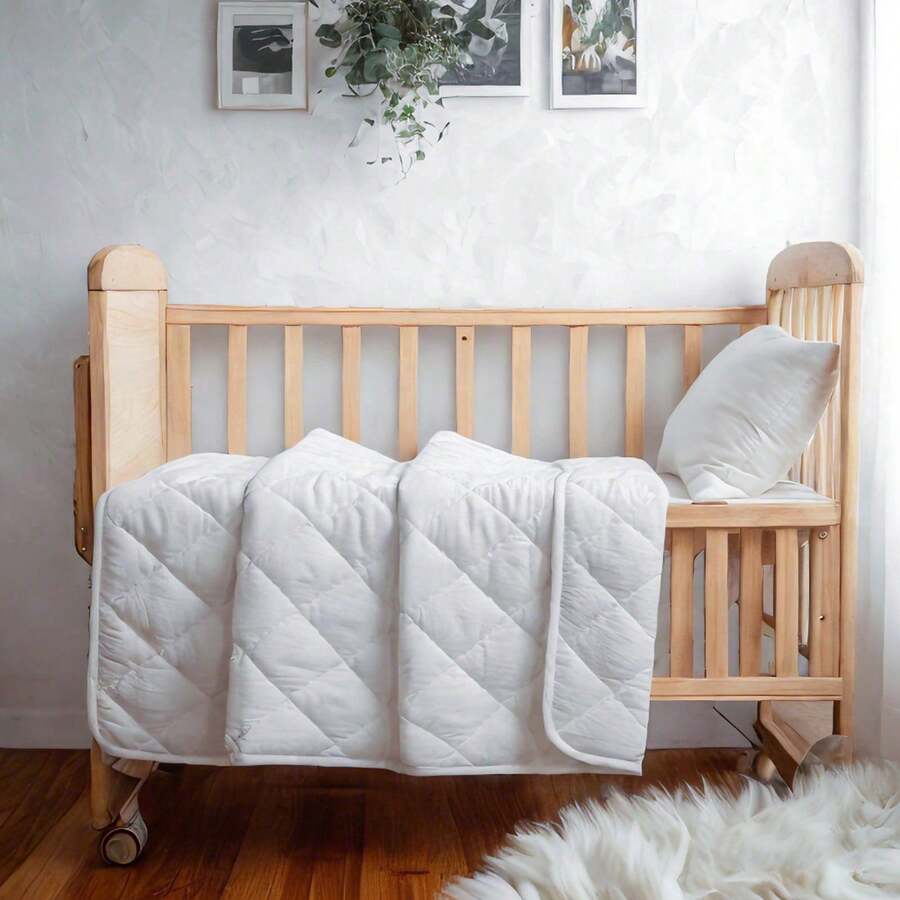 Toddler Quilted Comforter – Lightweight And Breathable Down Alternative Blanket, Bed Comforter Set,  Bed Sheets, Sheets Queen Set, King Size Sheets Set, Room Deocr, Pillow Covers, Pillow Cases, Bed Comforter Set - 白色 - 查看 1