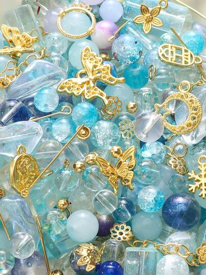 50克/包混合玻璃珠金属饰品隔珠适用于珠宝制作DIY手链项链脚链特殊手工工艺用品