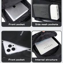 Large Capacity Backpack For Men Women Backpack For School 14 Inch Mac Book  Large College Book Bag Business Work Travel Bookbag Backpack,Travel Backpack Extra Large Laptop Backpack School Business Anti Theft College Work Computer Bag Fits 14 Inch Laptop Bookbag For Women Men(Black) - 藍色 - 查看 3