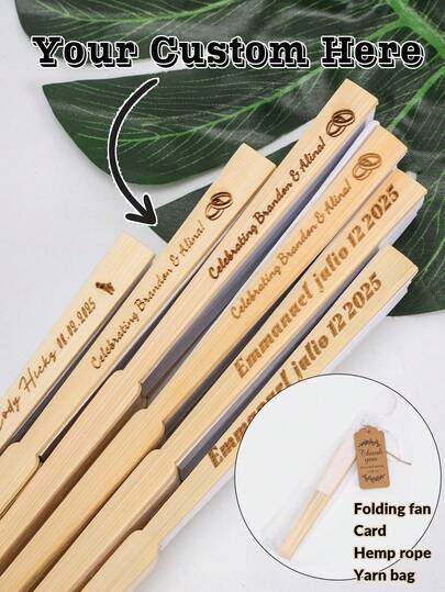 1/10 piezas Abanicos de papel blanco personalizados, incluye abanico plegable, tarjeta, cuerda de lino, bolsa de organza, se puede grabar con nombre, adecuado como regalos, abanicos decorativos, suministros para bodas, pequeños regalos creativos, decoraciones navideñas, suministros para fiestas de cumpleaños, recuerdos de fiesta de mano, regalos de abanicos.