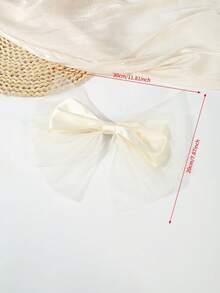 1 件女士优雅大号网状缎带蝴蝶结发夹，高品质强力弹簧发饰，爪夹，发夹，发夹，发夹，发夹，学校用品，蝴蝶结配饰