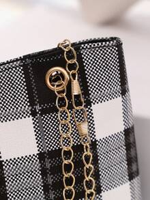 Fashion Embossed Handbag, Minimalist Women Shoulder Crossbody Bag With Chain - Multicolor - View 4