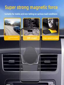 1pc Mini Multi-Function Magnetic Car Phone Holder For Navigation, As You Like, Stable, Strong Adsorption, Optional Silver/Black