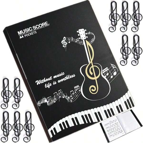 Sheet Music Folder Notebook Music Binder,Sheet Music Book,Music Folder For Sheet Music,A4 Size 80 Sleeves Display 160 Pages