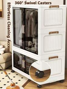 5/4/3/2/1-Layer Simple Wardrobe, DIY Bedroom Adult/Baby Clothes Storage Cabinet, Foldable Thick Kids Plastic Organizer - Multicolor - View 11