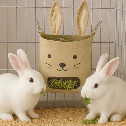 New Rabbit Hay Feeder Bag, Hanging Hay Rack Feeding Bag, Large Capacity Anti-Scratch Hay Rack For Guinea Pigs