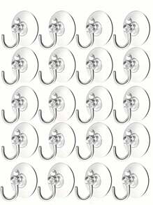 15 Stücke (5 cm) klare Kunststoff Saugnapf Haken - sicher befestigt, wasserdicht und langanhaltend - geeignet für Fenster, Glas, Dusche, Bad- und Küchenwände - perfekt für den täglichen Gebrauch, Festivals, Partys und Karnevalsdekoration