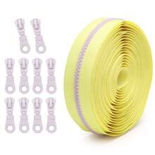 1包：5码拉链，带拉链头，撞色树脂拉链，多种款式，适用于行李箱、文具包、手工缝纫替换等。 - 彩色 - 查看 16