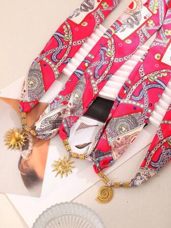 1 件波西米亚风格创意时尚轻奢优雅印花丝带爱心海螺太阳项链女士姐妹情侣毕业珠宝礼物，适合日常约会派对节日礼物夏季海滩度假穿着