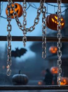 1pc Halloween Plastic Fake Chain Props, Plastic Prison Chain Suitable For Halloween Party Role-Playing Accessories Costume Decorations - Multicolor - View 6