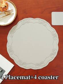 8/12pcs Hotel/Restaurant Placemats/Coasters Set, High-End Tablemats, Easy To Clean, Multi-Color Heat-Resistant Pads To Protect Tabletop, Suitable For Weddings, Parties, Home, Hotel, Kitchen, Festive Decoration