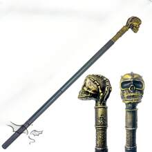 1 件狮子头骨手杖，2 件可拆卸，复古精致时尚优雅高端英国绅士舞台化妆服装道具 [手工印制，每件不同，不影响使用]