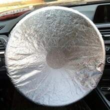 1 pieza Cubierta protectora de aluminio para el volante del coche de verano, anticalórica, plegable, de aislamiento térmico y anticoptaminación