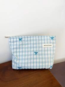 Draagbare make-uptas | Cosmeticatas | Reistas | Grote cosmetische make-uptas met strip voor meisjes | Leuke opbergtas | Cadeaus voor tienermeisjes | Zomerse make-uptas voor vrouwen | Cosmetische tas in Franse stijl | Vintage make-up organizer | Reistoilettas voor make-upkwasten, huidverzorging en gelnagellak - Perfect cadeau voor meisjes, vriendinnen, verjaardagen, bruiloften, feesten en Moederdag, Make-upbenodigdheden, Make-uptools, Opbergtas | Reisbenodigdheden