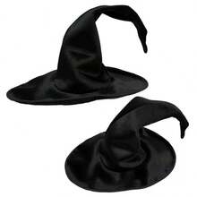 1pc Halloween Hat Children Wizard Hat Black Velvet Witch Hat Magician Twist Hat Party Dress Up Supplies Props